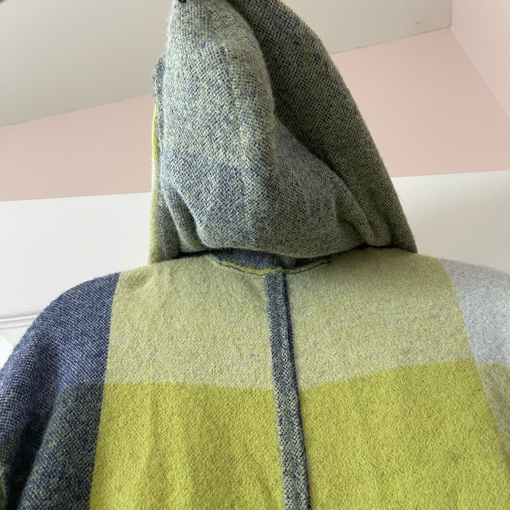 Free People South Bend Plaid Hooded Long Sweater Cardigan Oversized XS - Picture 9 of 10
